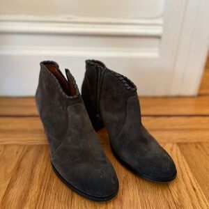 Frye Dark Gray Suede Ankle Booties